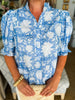 Bluebell Charm Floral Top-Blue