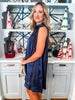 Touch of Glam Mini Dress-Navy