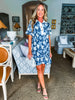 Blossom Floral Bliss Mini Dress-Navy