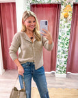 Gentle Days Ribbed Cardigan-Mocha