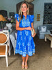 With the Wind Midi Dress-Blue
