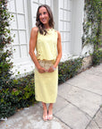 Right Feels Embroidered Skirt Set- Lemon Yellow