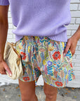 Juniper Gardens Drawstring Shorts-Orange