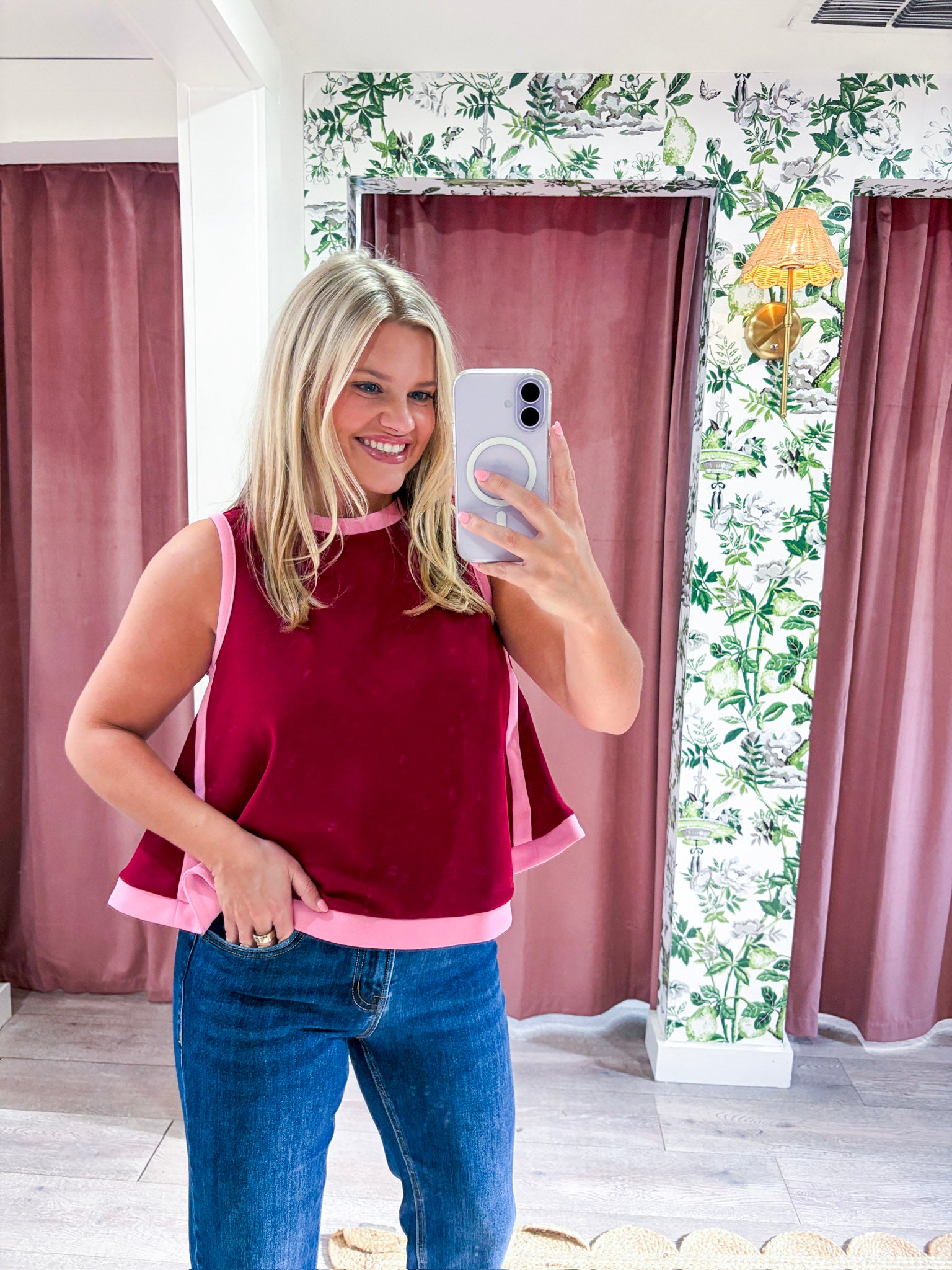 Soft Motion Knit Top-Burgundy
