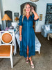 In the Moment Eyelet Midi Dress-Teal