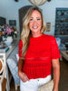 Crochet Crush Top-Scarlet Red