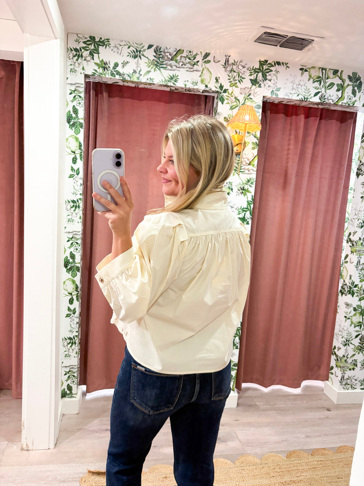 Annalise Puff Sleeve Top-Ecru