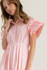 Strolling Through Maine Midi Dress-Pink