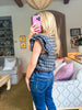 Denim Daisies Embroidered Top