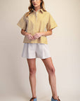 Portside Button Down Top-Yellow