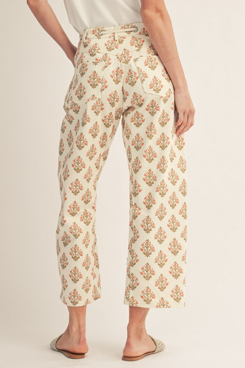 Floral Heritage Barrel Pants