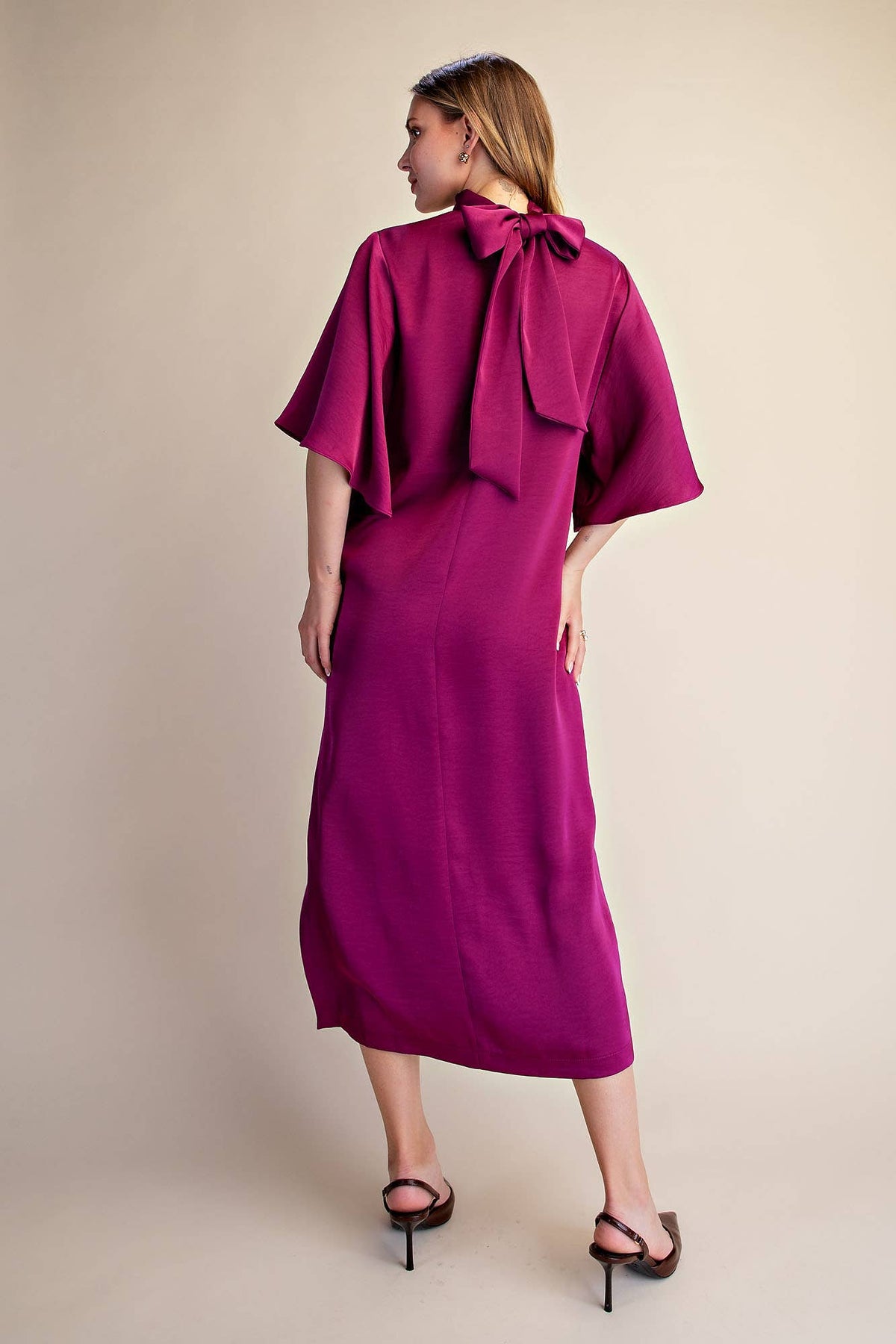 Candlelight Satin Midi Dress