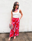 Blush Blossom Wide Leg Pants