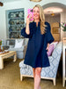 Change of Season Dress-Navy