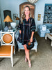 Color Dash Tunic Dress- Black