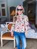 Rustic Romance Floral Top- Cream