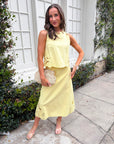 Right Feels Embroidered Skirt Set- Lemon Yellow