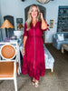 In the Moment Eyelet Midi Dress-Garnet