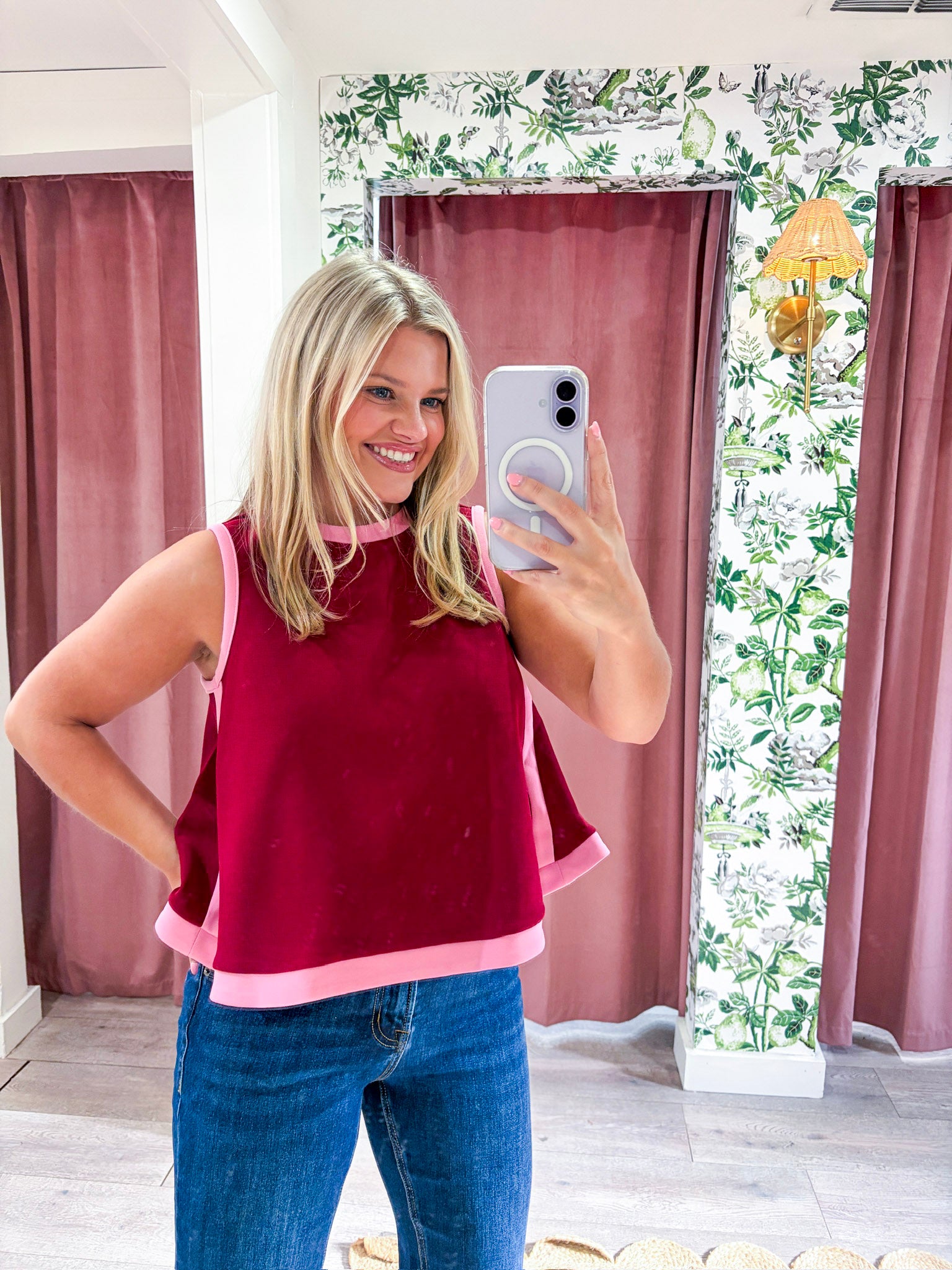 Soft Motion Knit Top-Burgundy