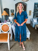 In the Moment Eyelet Midi Dress-Teal