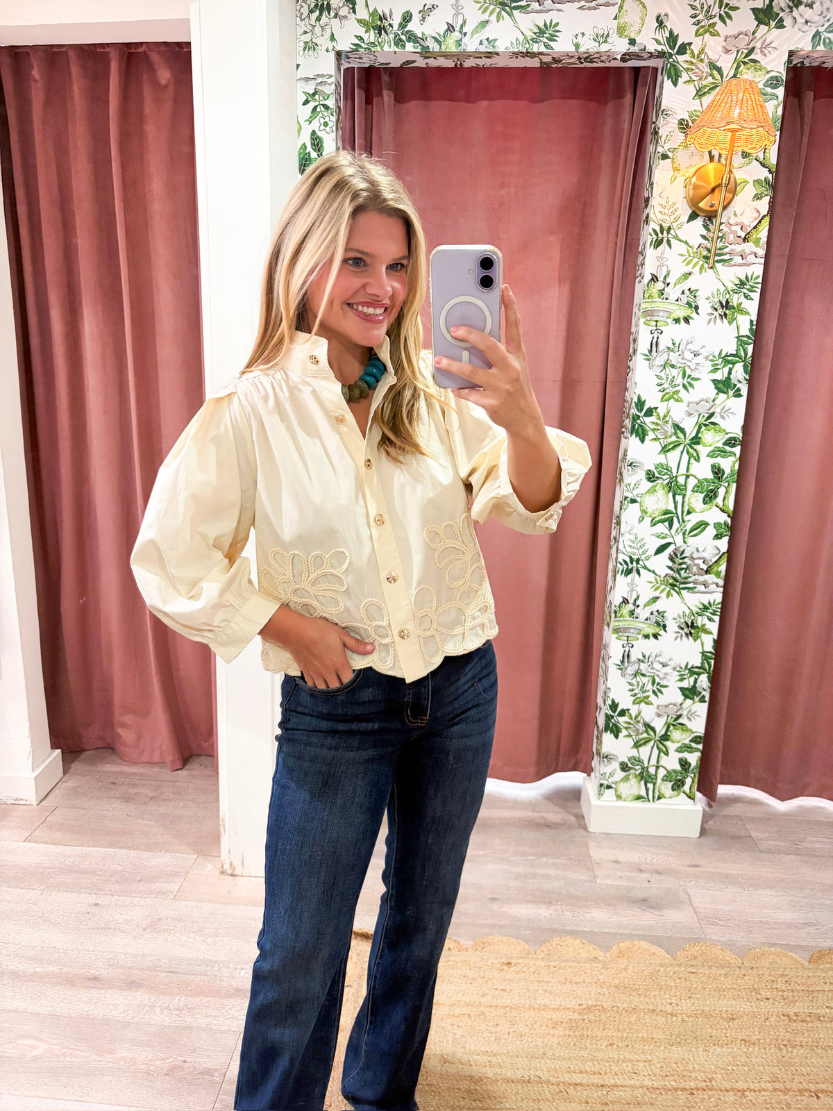 Annalise Puff Sleeve Top-Ecru