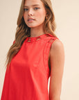 Light of Life Embroidered Dress-Red