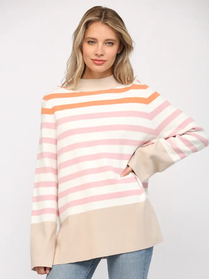 Golden Haze Striped Sweater