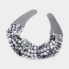 Chunky Beaded Necklace-Gray