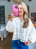 Bay Breeze Denim Top-Off White
