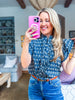 Denim Daisies Embroidered Top