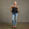 Luxe Grid Feather Top