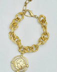 Twisted Link Coin Bracelet