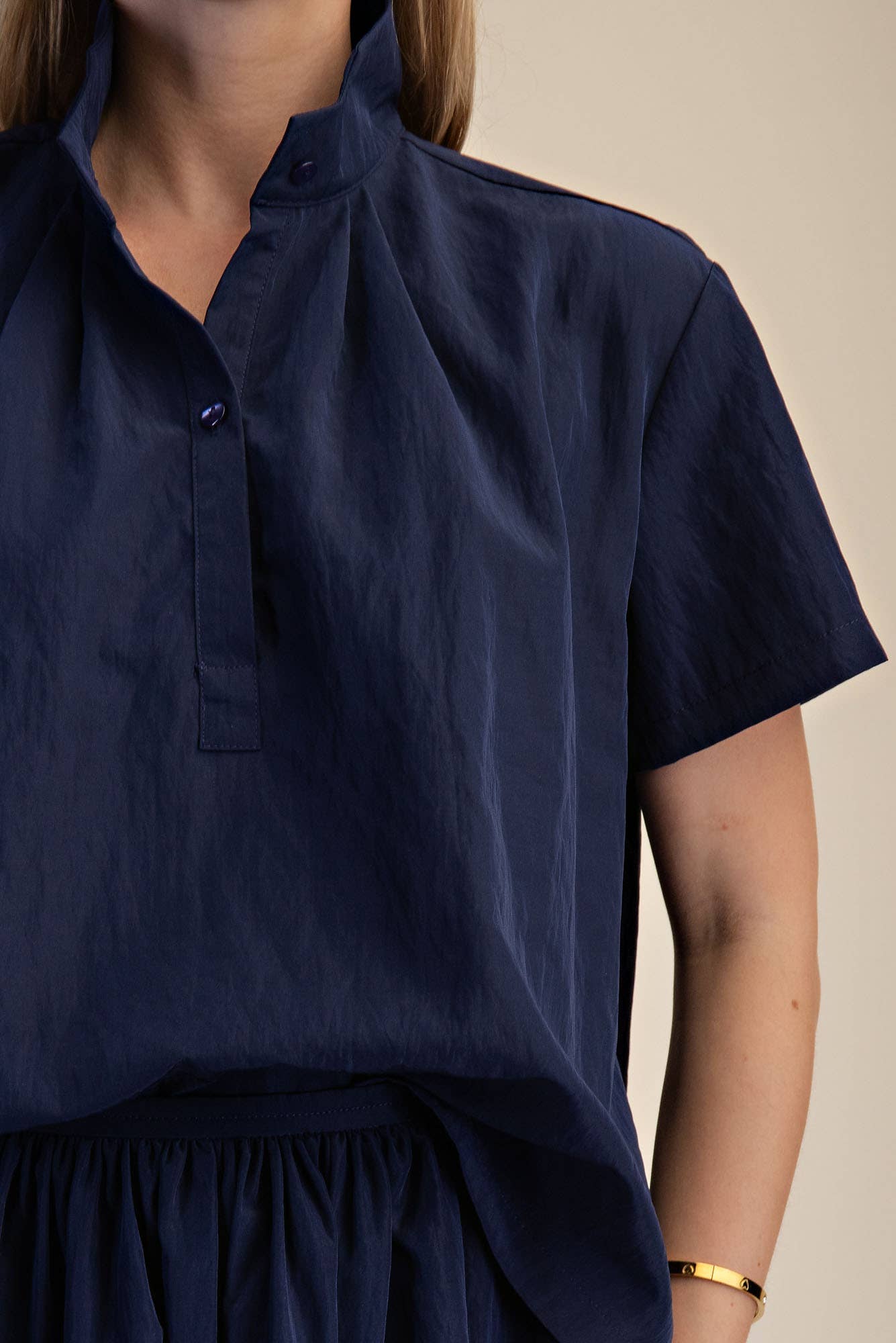 Better Basic Collared Top-Navy