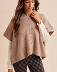 Softly Spoken Sweater Cape Cardigan-Latte