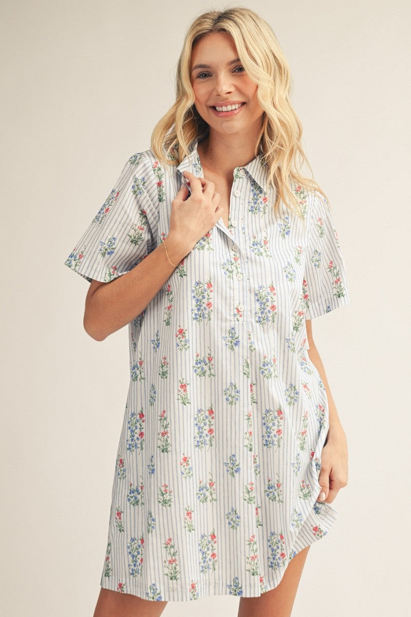 Hazel Floral Shift Mini Dress