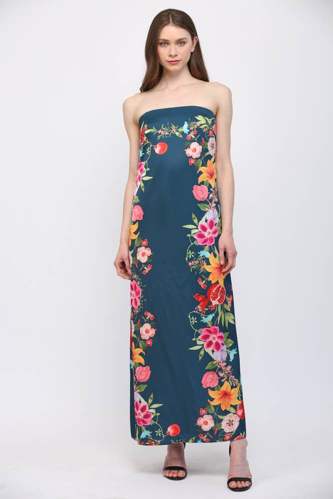 Summer Sorbet Strapless Maxi Dress