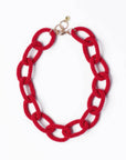 Jenna Chain Link Necklace-Red