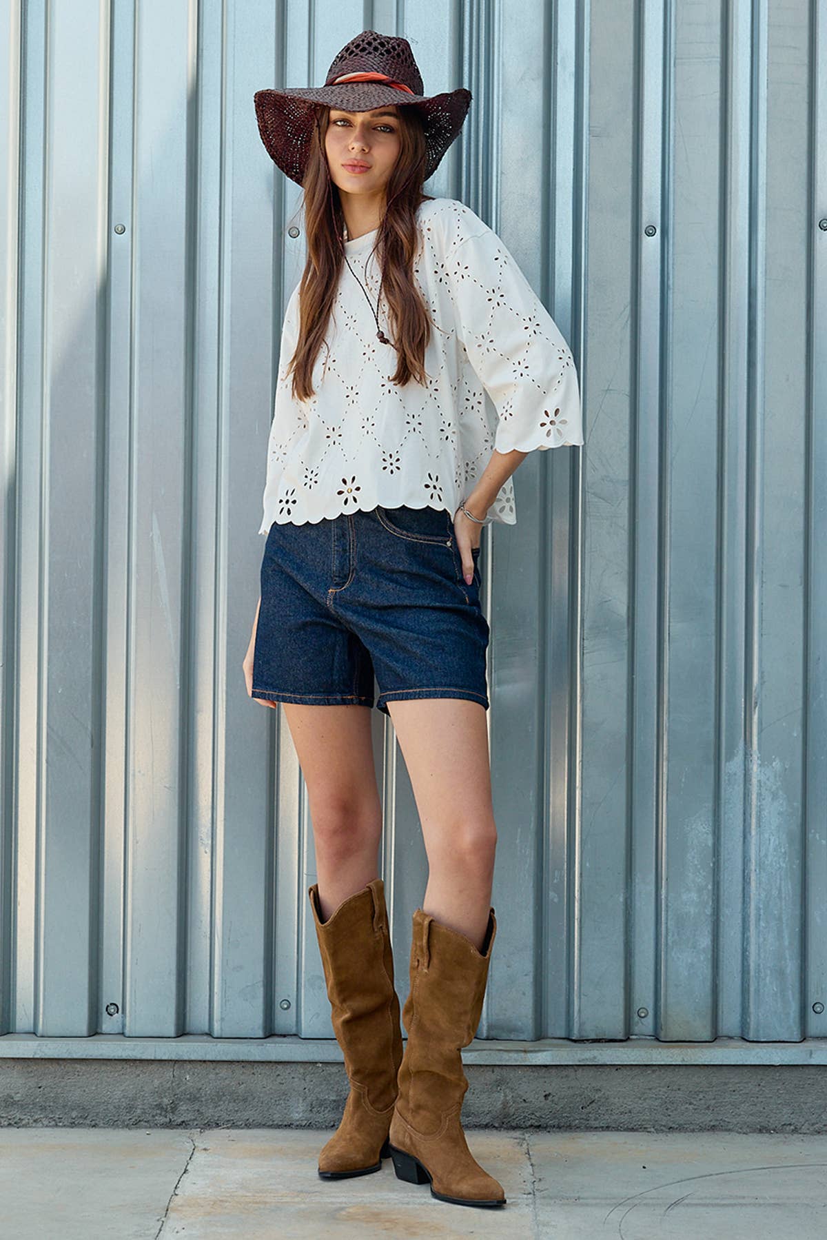 Eloria Eyelet Embroidered Top
