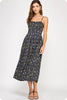 Sweet Nothings Floral Midi Dress-Black