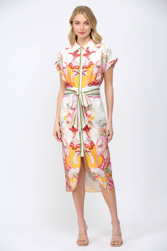 PREORDER: Botanic Scarf Midi Dress