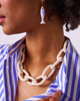 Jenna Chain Link Necklace-Ivory