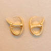 Button Horse Bit Hoop Earrings- Gold