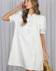 She’s Gone Country Denim Dress-Cream