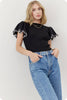 Heart Flutter Knit Top- Black