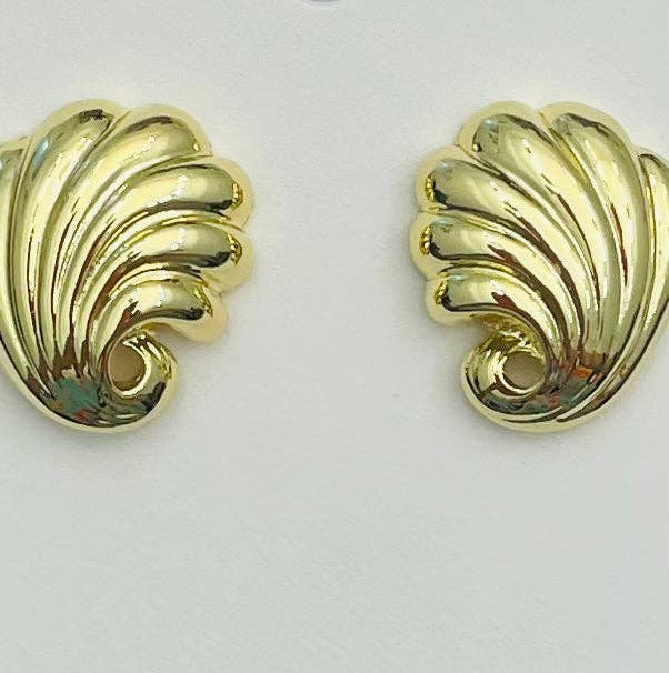 Flapper Wave Clip On Earring- Gold