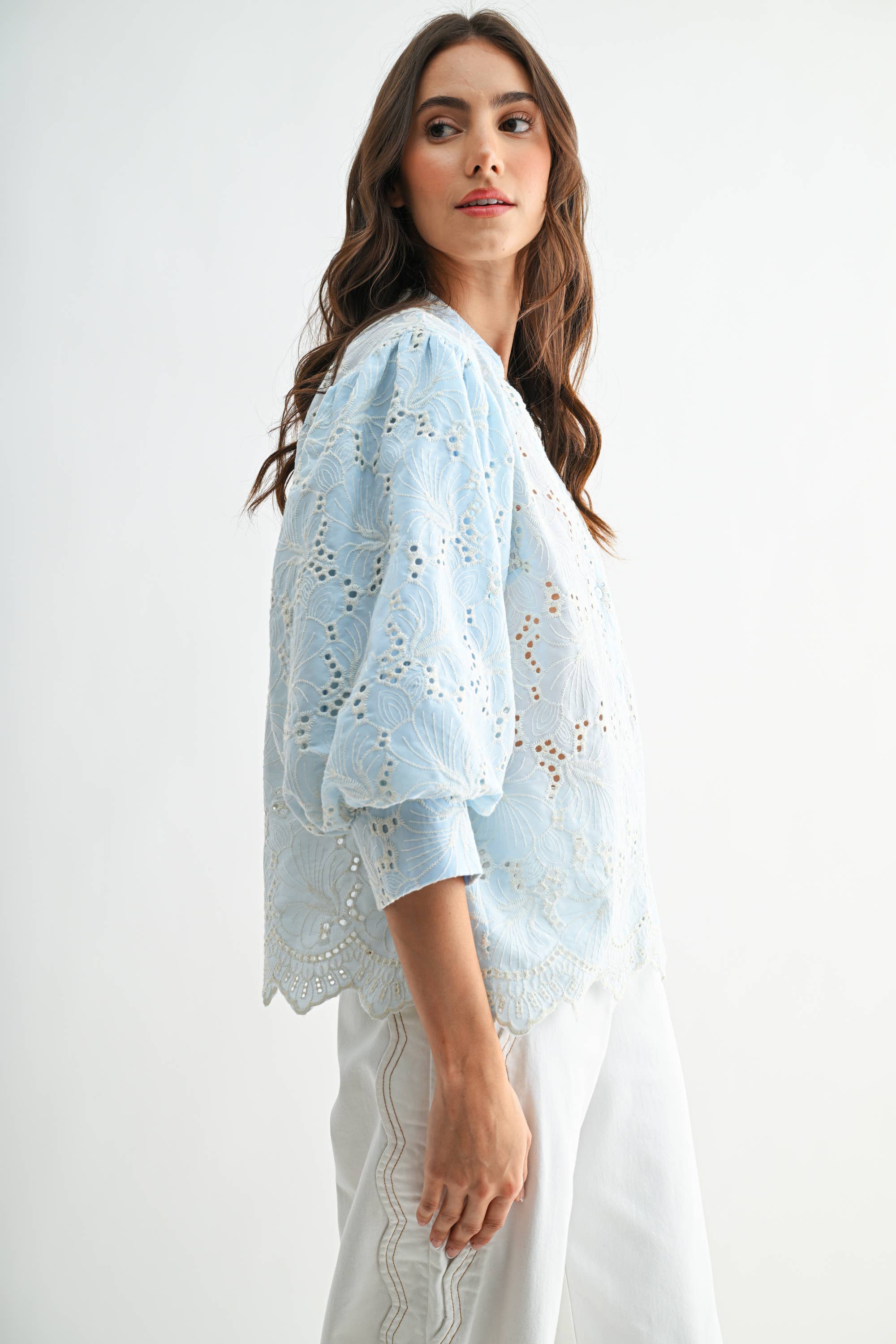 Angel Whisper Eyelet Top