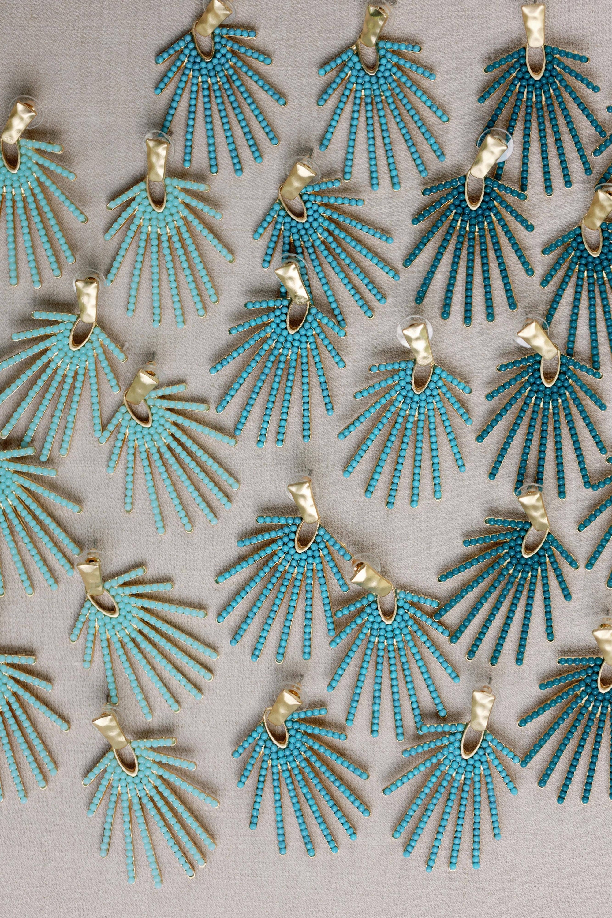 Turquoise Sunburst Drop Earrings