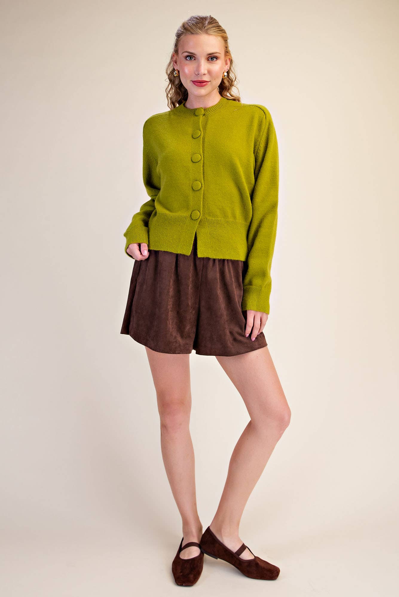 Fireside Cottage Cardigan-Light Olive
