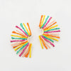 Multi Raffia Fan Stud Earrings