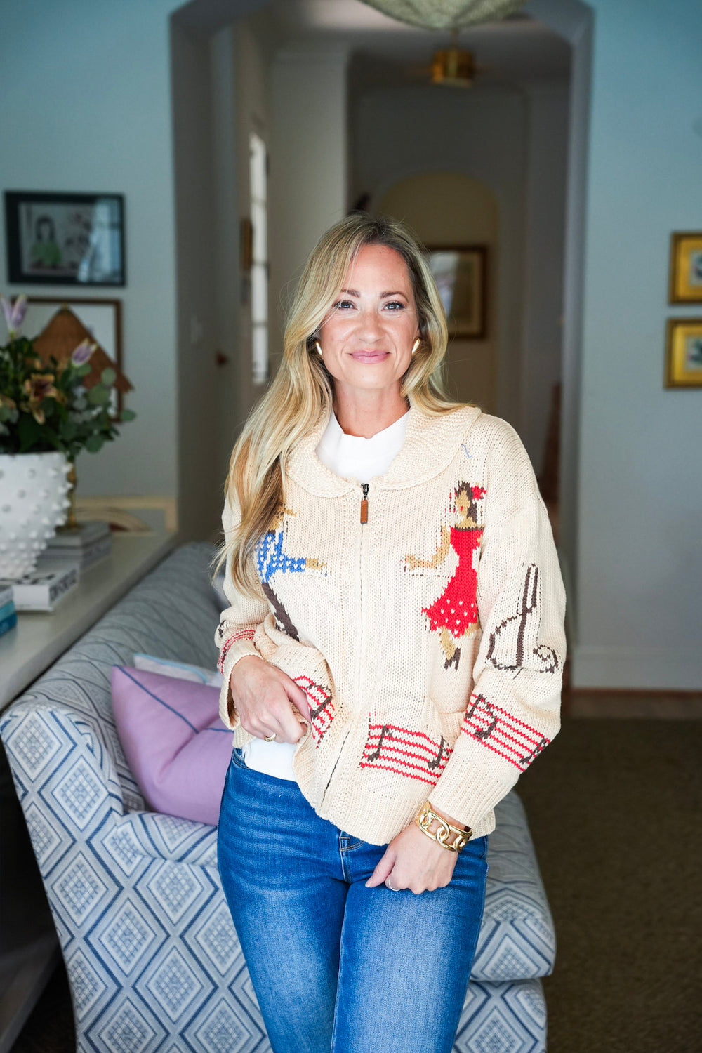 Jump and Jive Zip-up Sweater